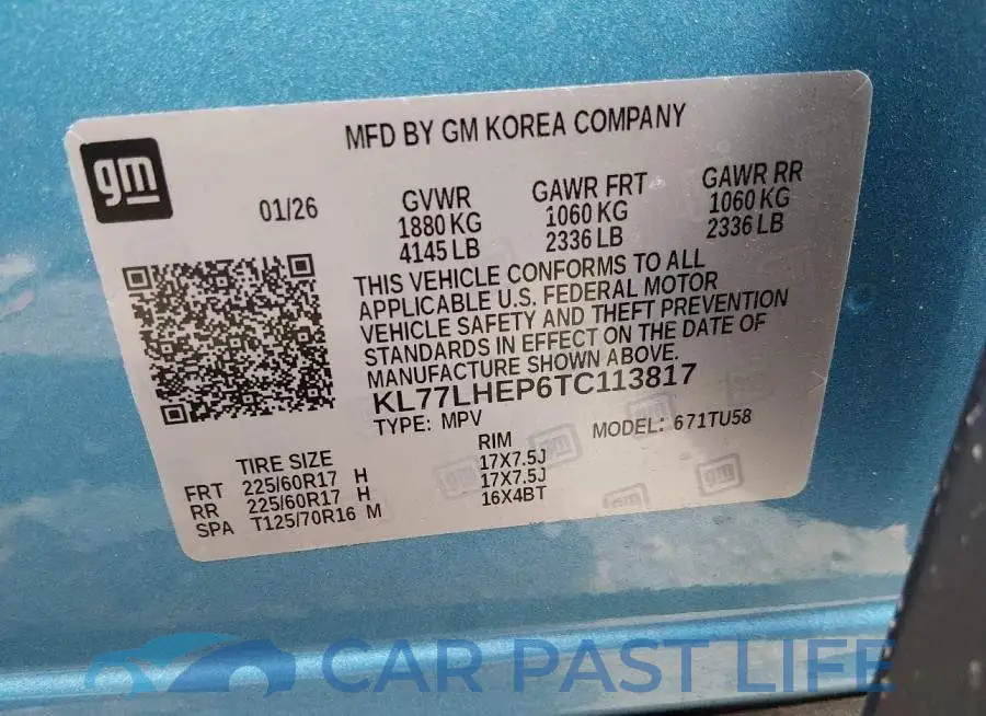 KL77LHEP6TC113817# 9