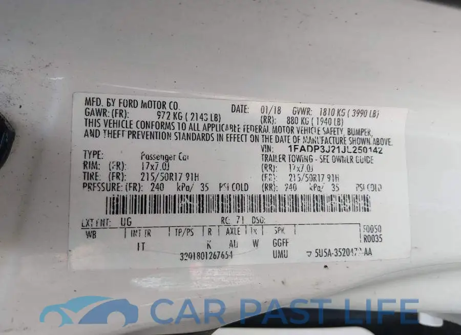 1FADP3J21JL250142# 9