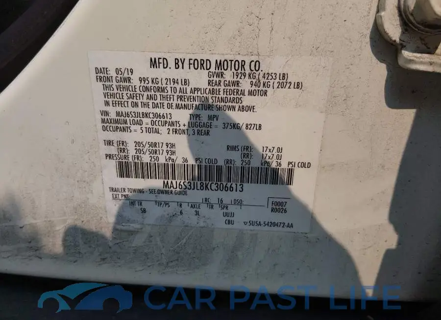 MAJ6S3JL8KC306613# 9