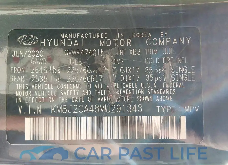 KM8J2CA48MU291343# 9