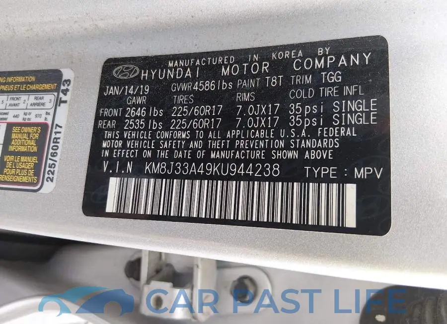 KM8J33A49KU944238# 9
