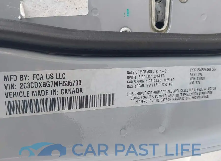 2C3CDXBG7MH536700# 9