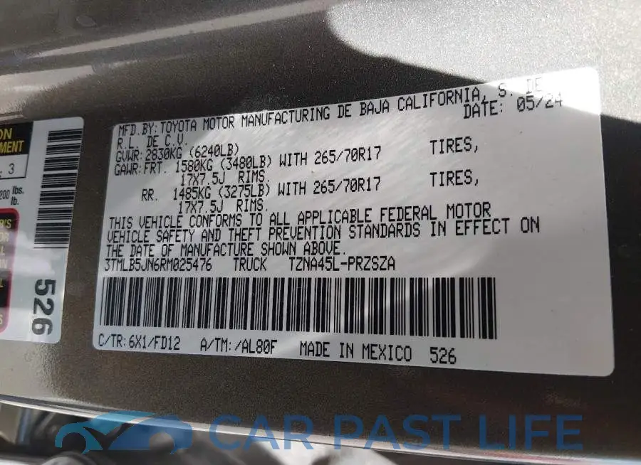 3TMLB5JN6RM025476# 9