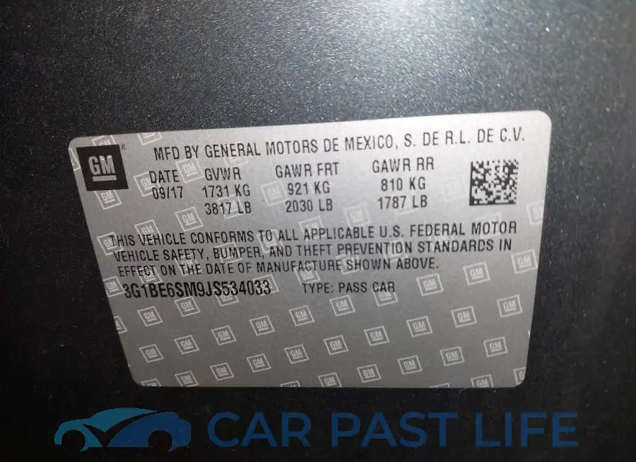 3G1BE6SM9JS534033# 9