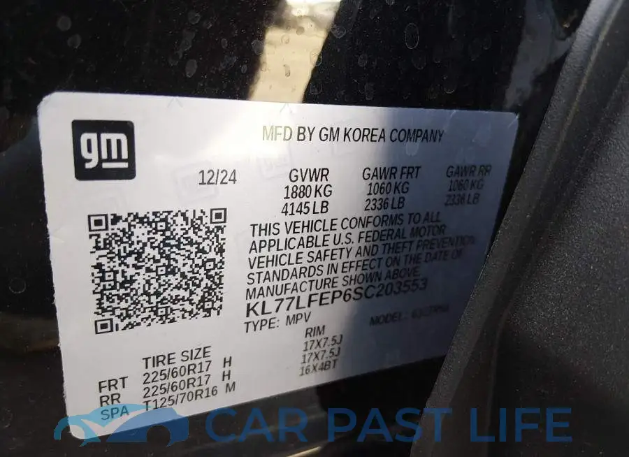 KL77LFEP6SC203553# 9
