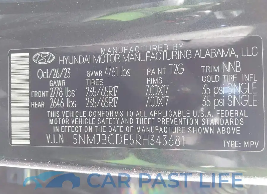 5NMJBCDE5RH343681# 9