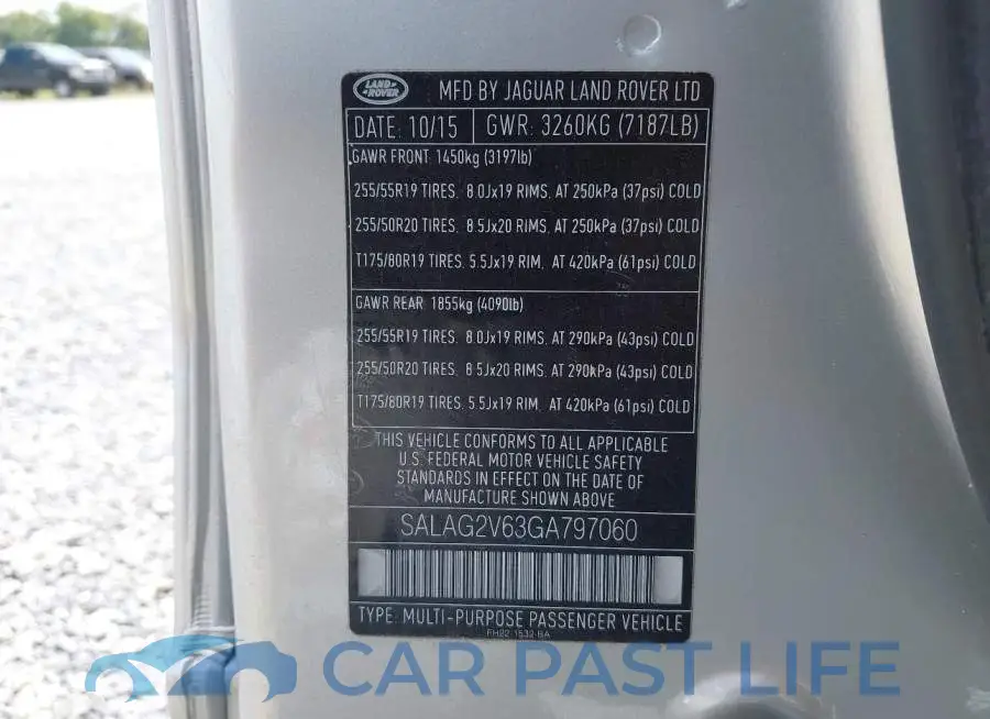 SALAG2V63GA797060# 9