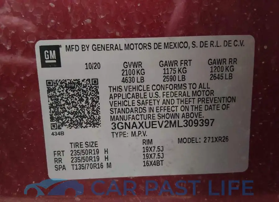3GNAXUEV2ML309397# 9