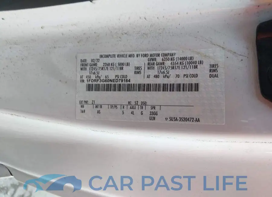 1FDRF3G60NED79184# 7