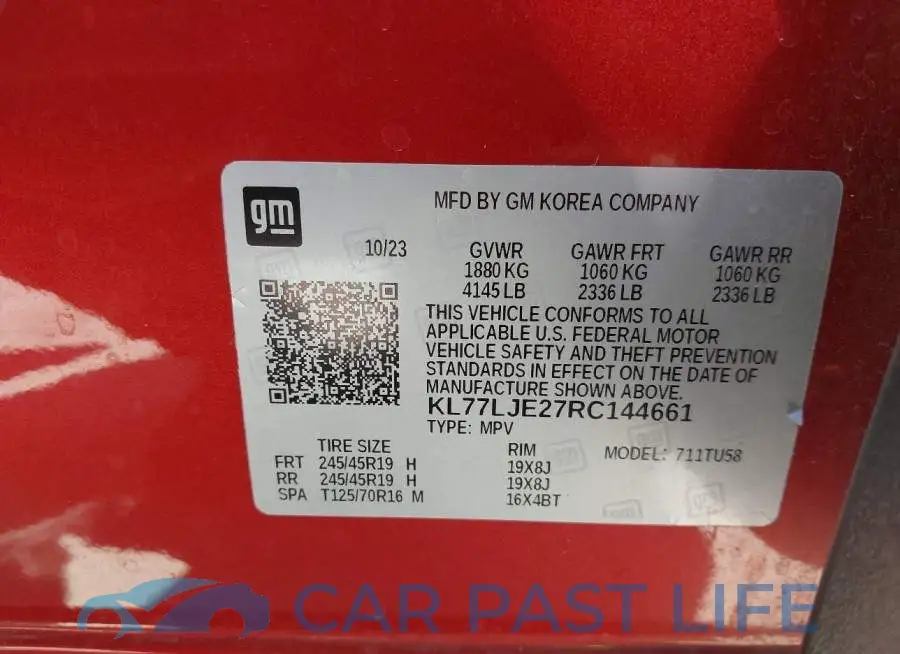 KL77LJE27RC144661# 9