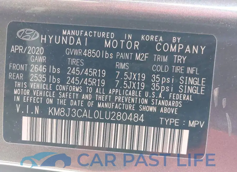 KM8J3CAL0LU280484# 9