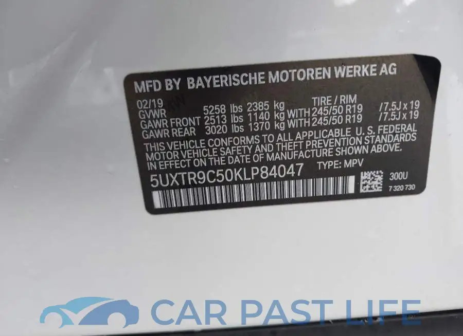 5UXTR9C50KLP84047# 9