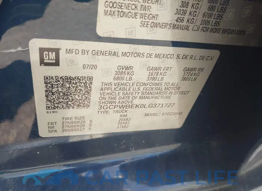 3GCPWBEK0LG371727# 9