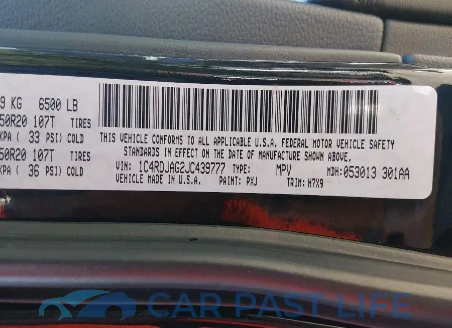 1C4RDJAG2JC439777# 9
