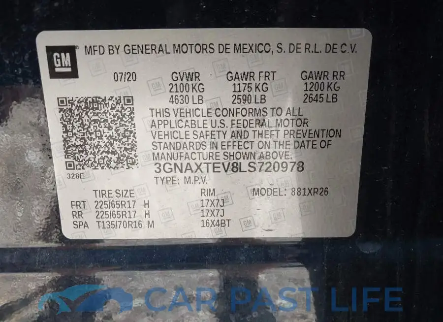 3GNAXTEV8LS720978# 9