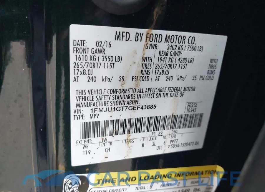 1FMJU1GT7GEF43885# 9