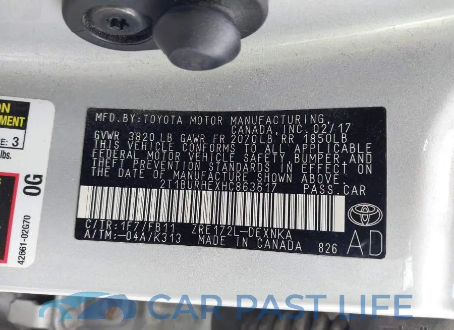 2T1BURHEXHC863617# 9