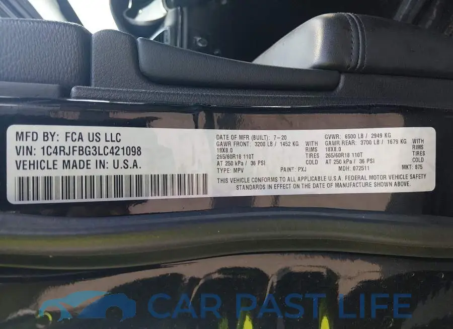 1C4RJFBG3LC421098# 9