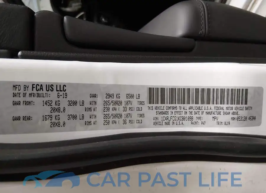 1C4RJFCG1KC801098# 9