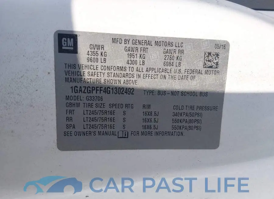1GAZGPFF4G1302492# 9