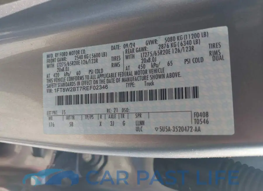 1FT8W2BT7REF02346# 8