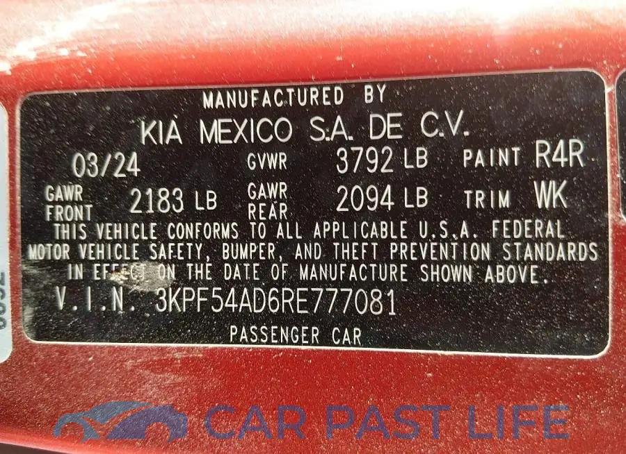 3KPF54AD6RE777081# 9