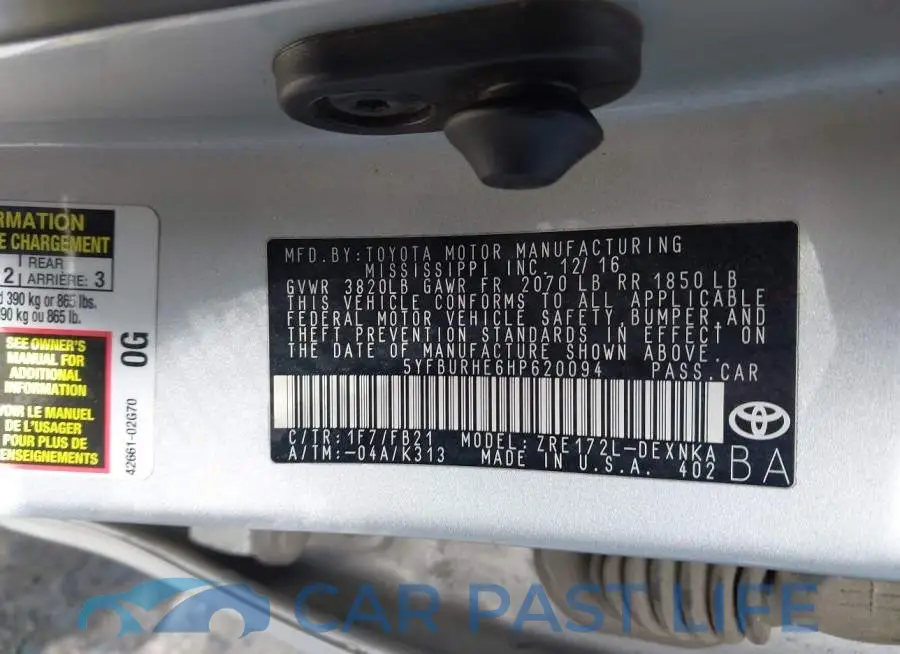 5YFBURHE6HP620094# 9