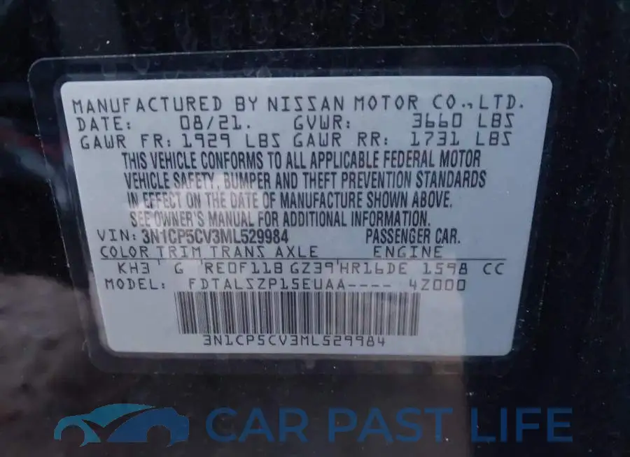 3N1CP5CV3ML529984# 9