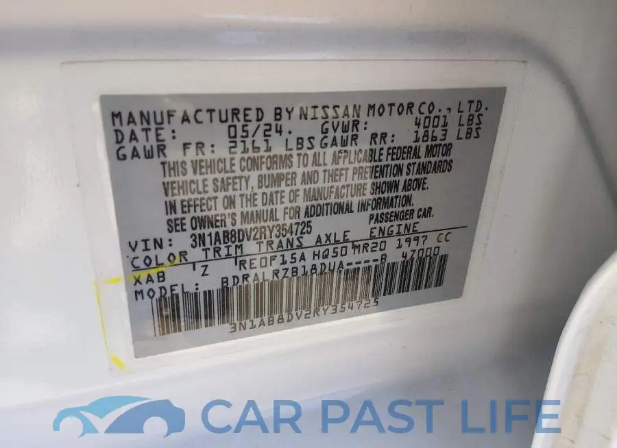 3N1AB8DV2RY354725# 9