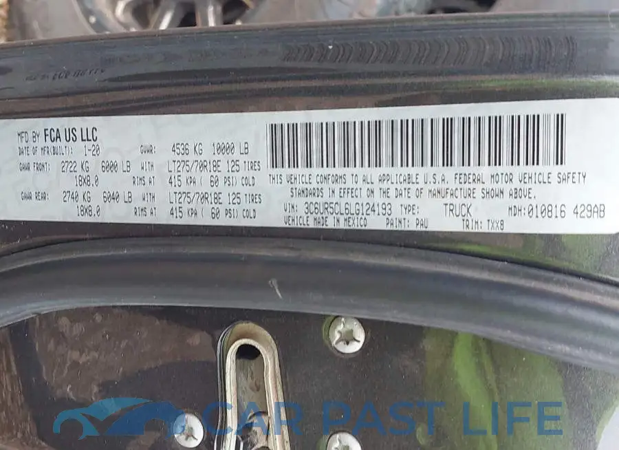 3C6UR5CL6LG124193# 9