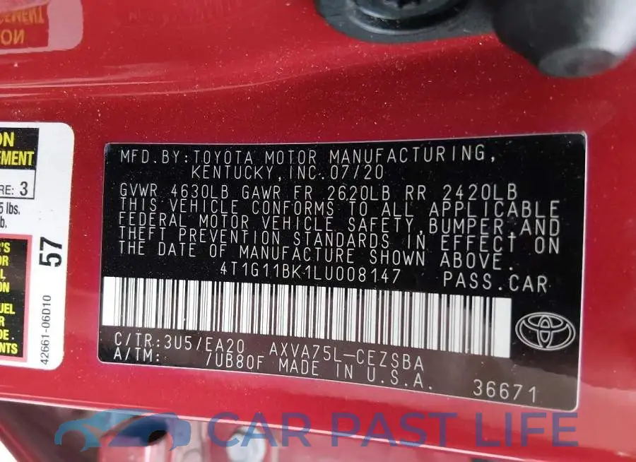 4T1G11BK1LU008147# 9