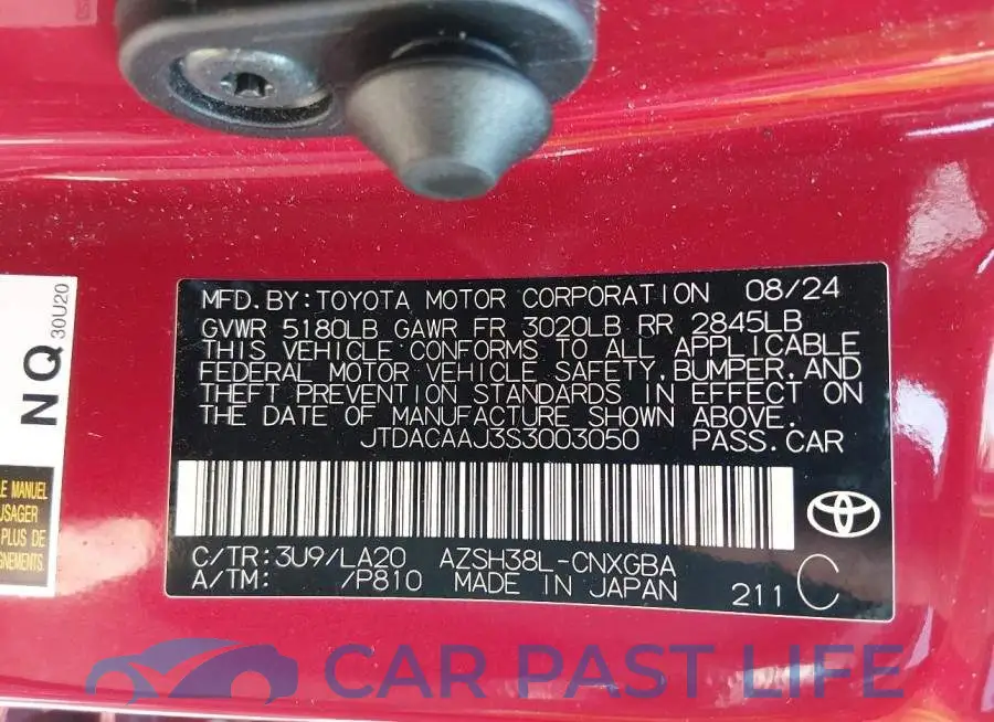 JTDACAAJ3S3003050# 9