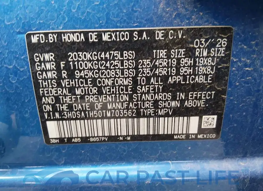 3HDSA1H50TM703562# 9