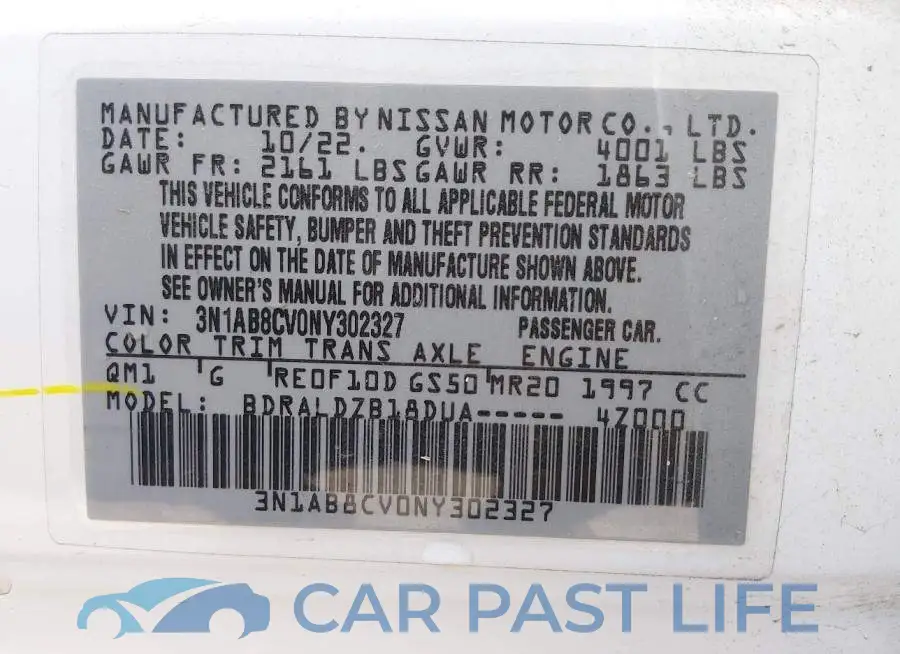 3N1AB8CV0NY302327# 9