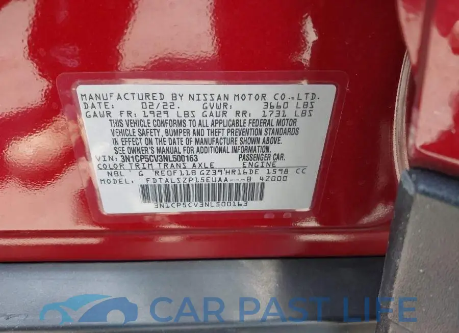 3N1CP5CV3NL500163# 9