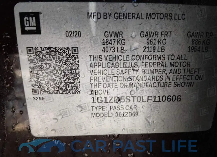 1G1ZD5ST0LF110606# 9