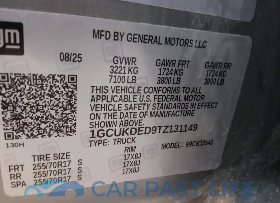 1GCUKDED9TZ131149# 9
