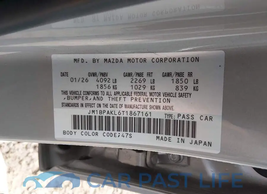 JM1BPAKL6T1867161# 9