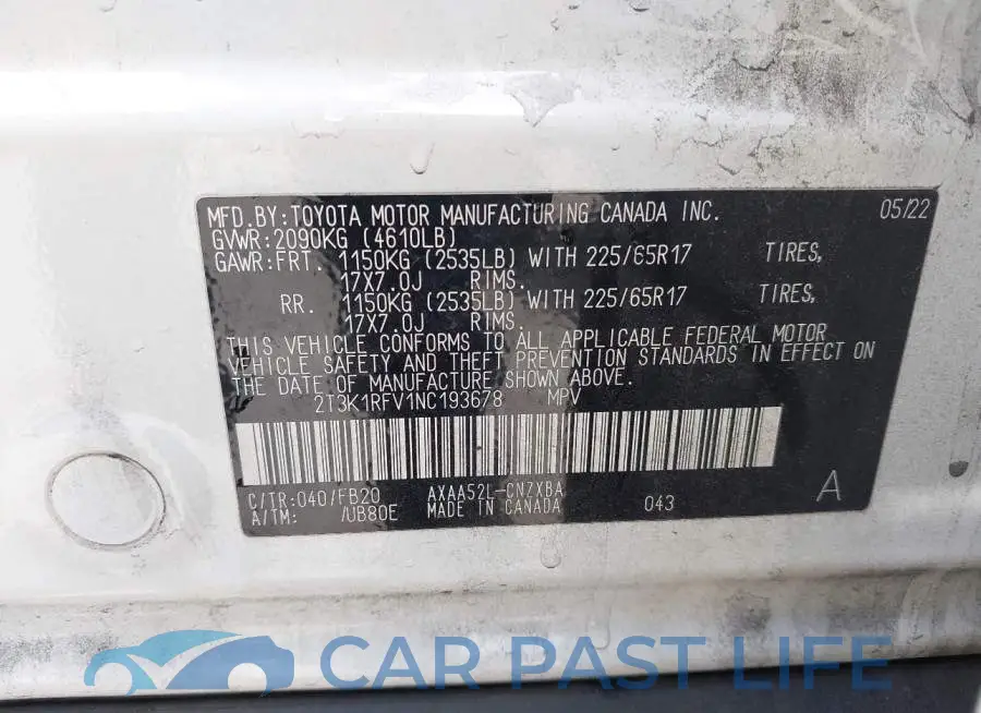2T3K1RFV1NC193678# 9