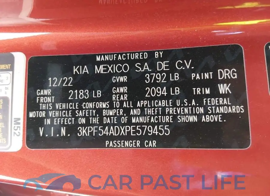 3KPF54ADXPE579455# 9