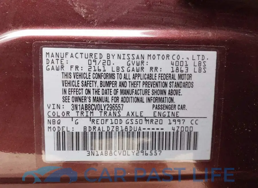 3N1AB8CV0LY296557# 9