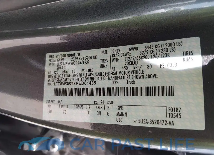 1FT8W3BT8PED61435# 8