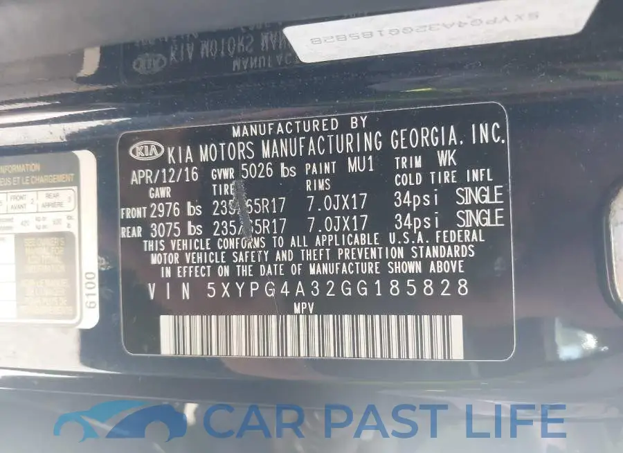 5XYPG4A32GG185828# 9