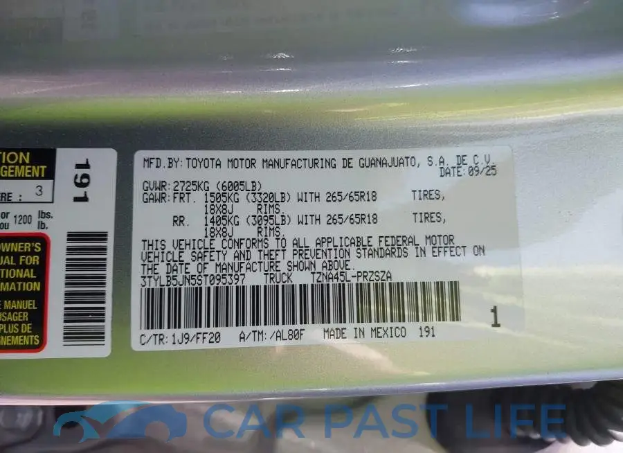 3TYLB5JN5ST095397# 9