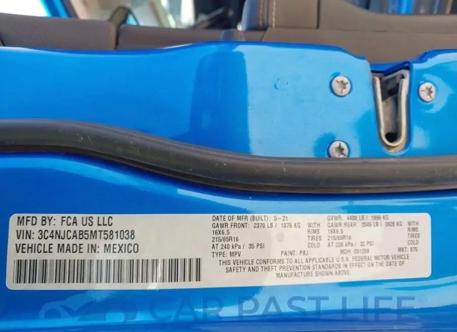 3C4NJCAB5MT581038# 9