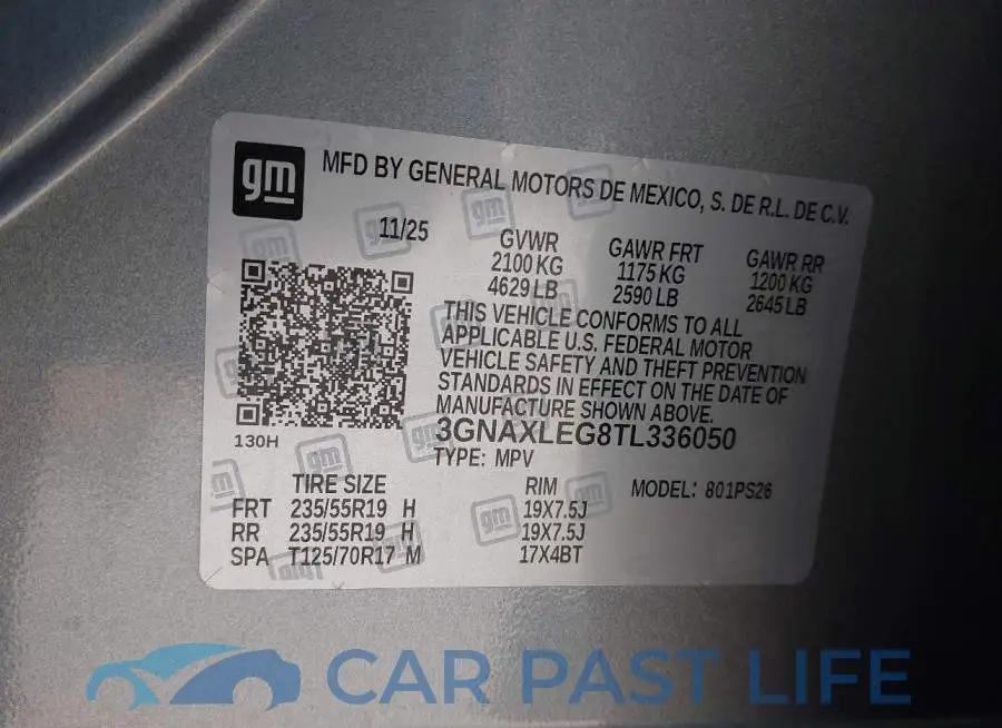3GNAXLEG8TL336050# 9