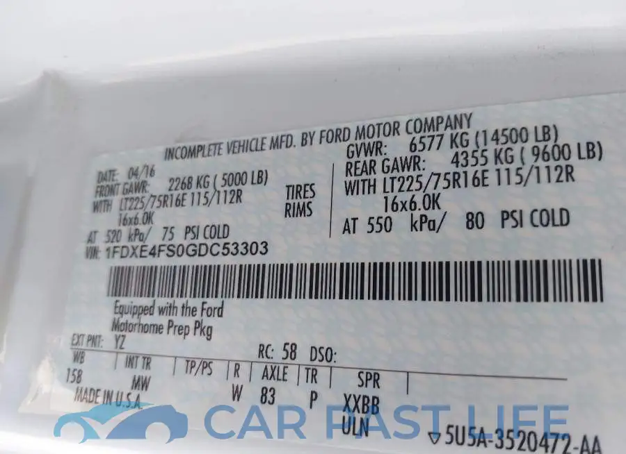 1FDXE4FS0GDC53303# 8