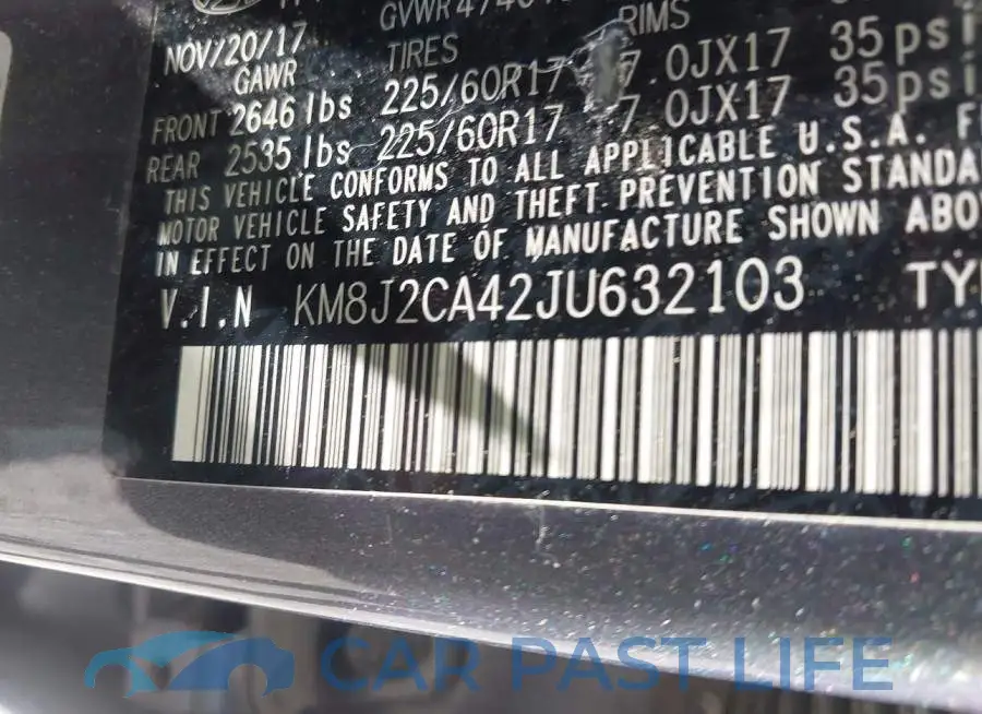 KM8J2CA42JU632103# 9