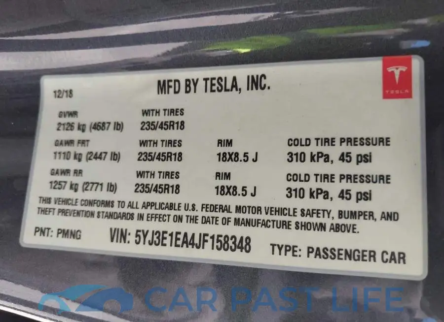 5YJ3E1EA4JF158348# 9