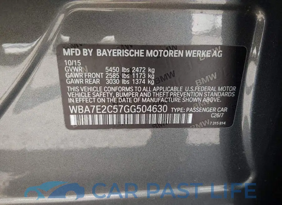 WBA7E2C57GG504630# 9
